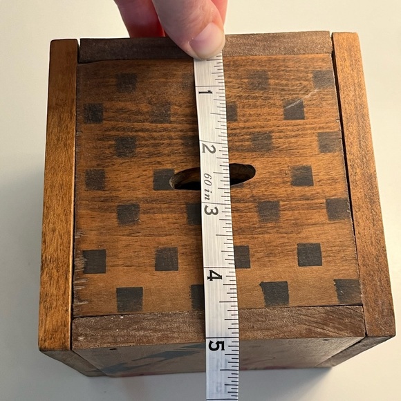 Antique Crayola Crayon Square Wood Toy Coin Bank - Picture 13 of 15